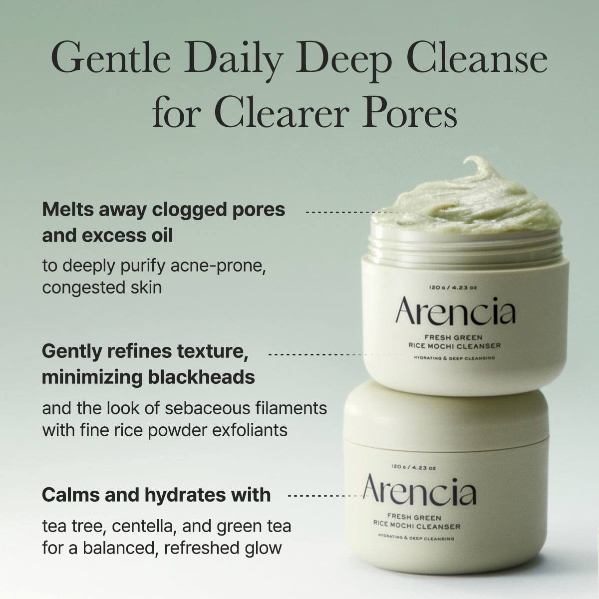 Arencia Fresh Green Rice Mochi Cleanser - 120g